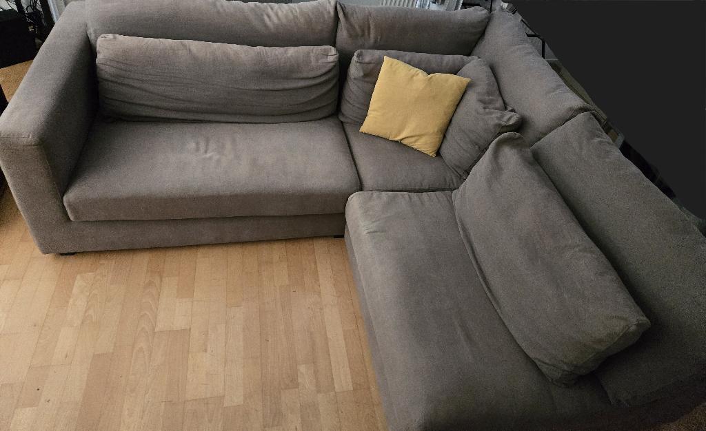 GRATIS Lounge bank, Huis en Inrichting, Banken | Bankstellen, Ophalen, Gebruikt, 100 tot 125 cm, Hoekbank