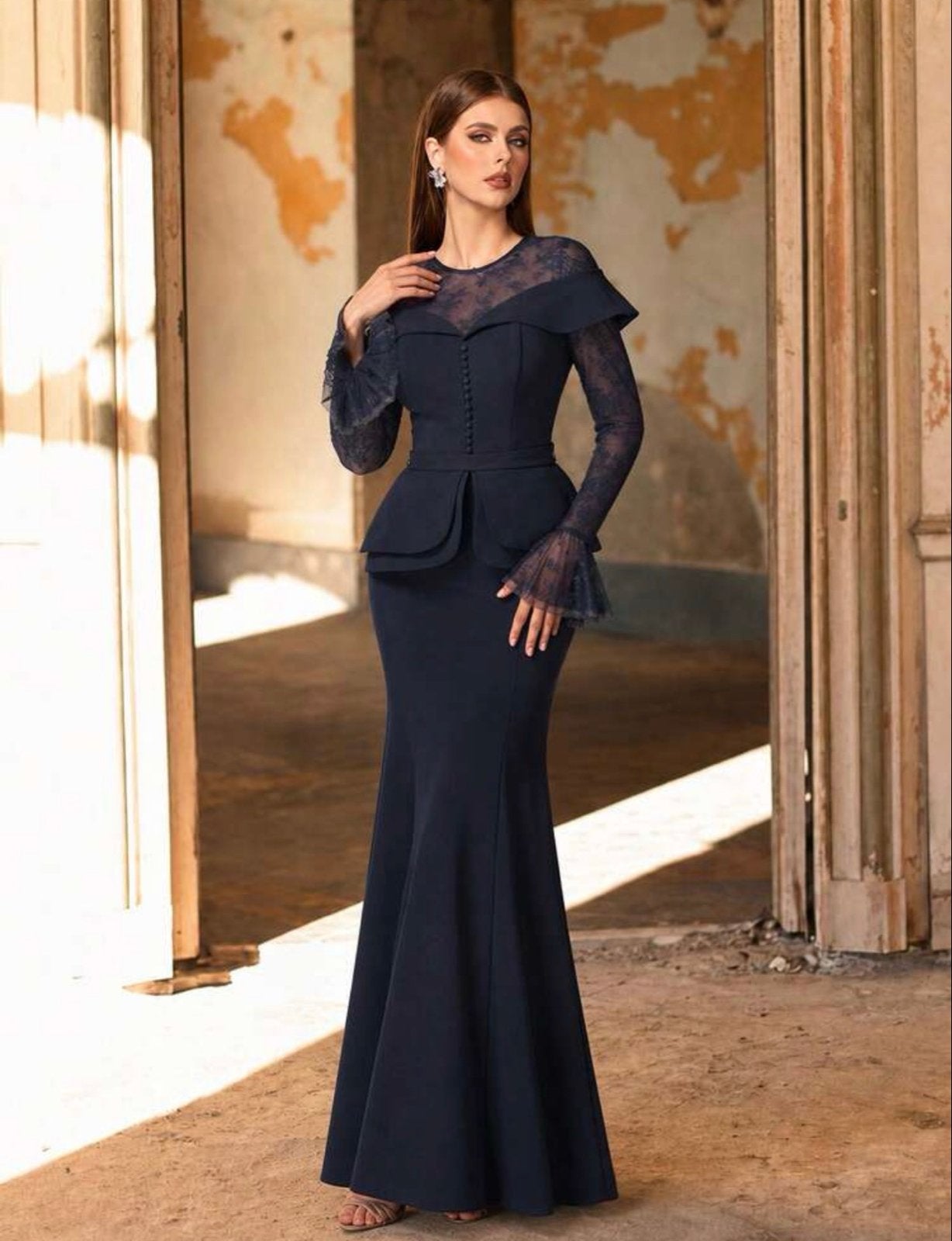 Donkerblauwe Galajurk Maat S - Nooit Gedragen, Kleding | Dames, Gelegenheidskleding, Galajurk, Blauw, Nieuw, Ophalen of Verzenden