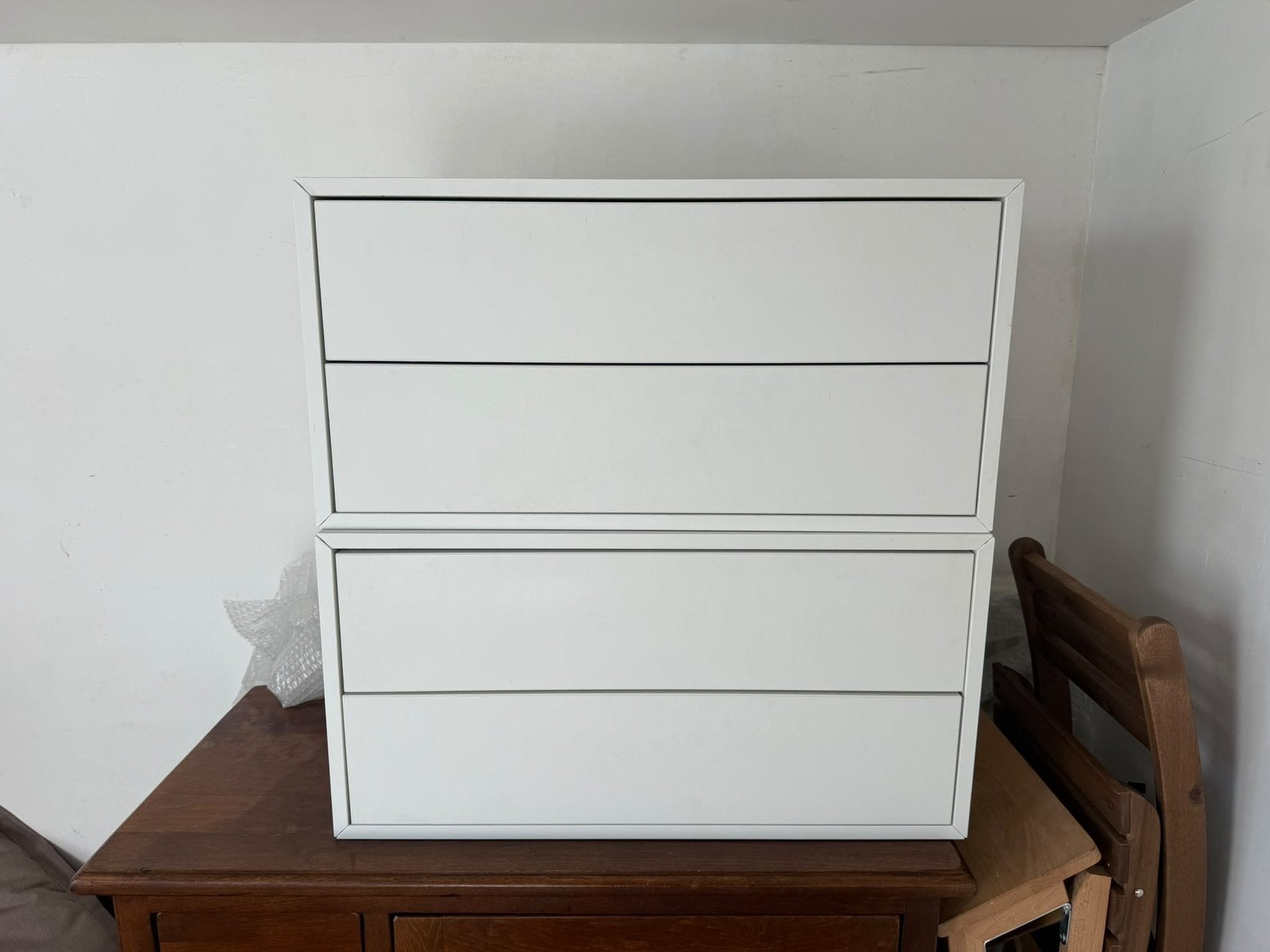 Ikea twee lade kastjes eket wit (lade druk en open), Ophalen, Zo goed als nieuw