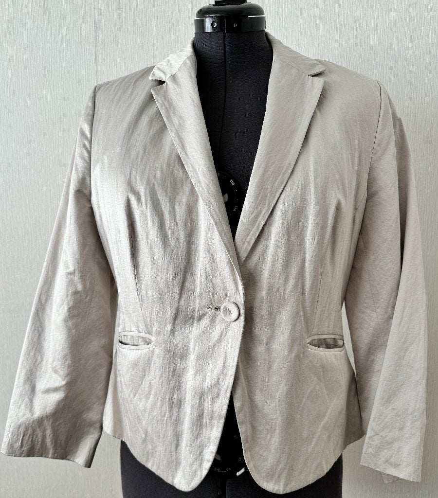 Promiss korte blazer, beige/ivoorkleurig, maat 44, Promiss, Beige, Maat 42/44 (L), Ophalen of Verzenden
