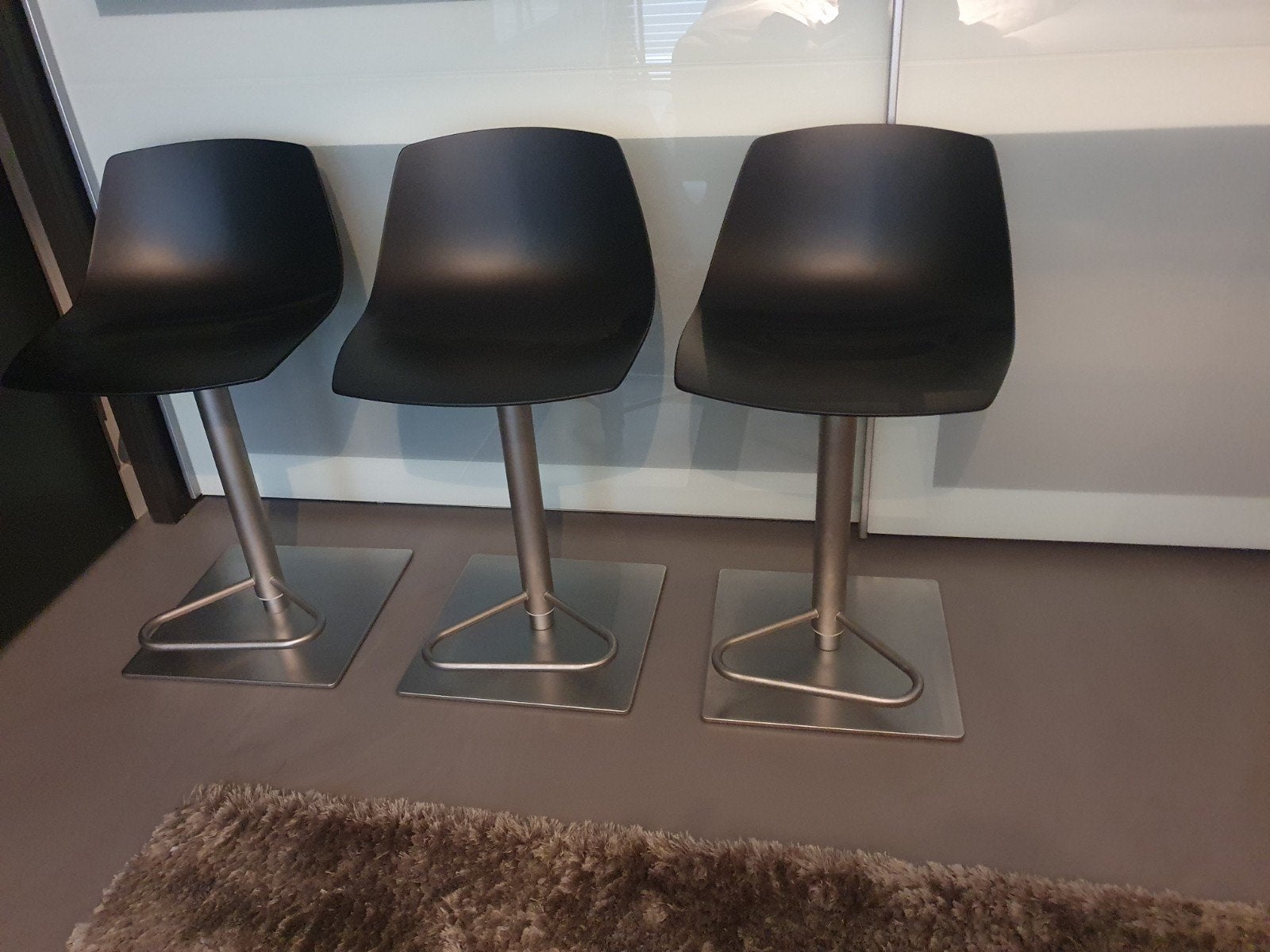 ***3x Lapalma Miunn design barkrukken (zwart Baydur)***, Ophalen, 60 tot 90 cm, Zo goed als nieuw, In hoogte verstelbaar