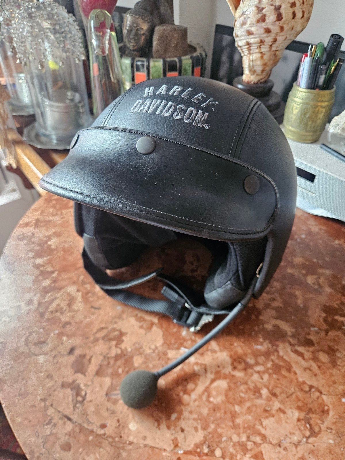 Harley Davidson helm met leren bekleding - Maat L, Overige merken, Jethelm, Ophalen of Verzenden, L