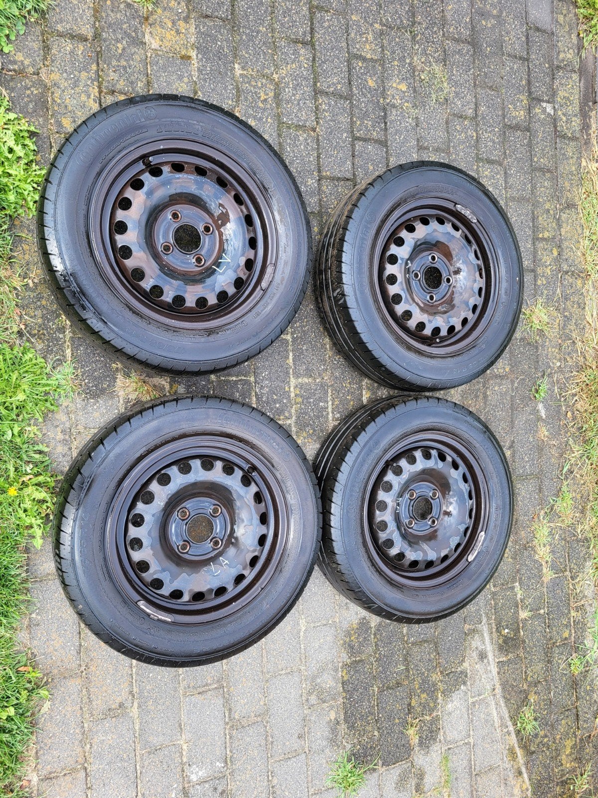 Set stalen velgen met banden voor VW Up! - 175/65 R14, Auto-onderdelen, Banden en Velgen, Ophalen, 14 inch, 175 mm, Banden en Velgen