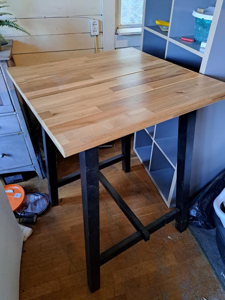 Stoere houten bar/sta tafel, Huis en Inrichting, Ophalen, Zo goed als nieuw