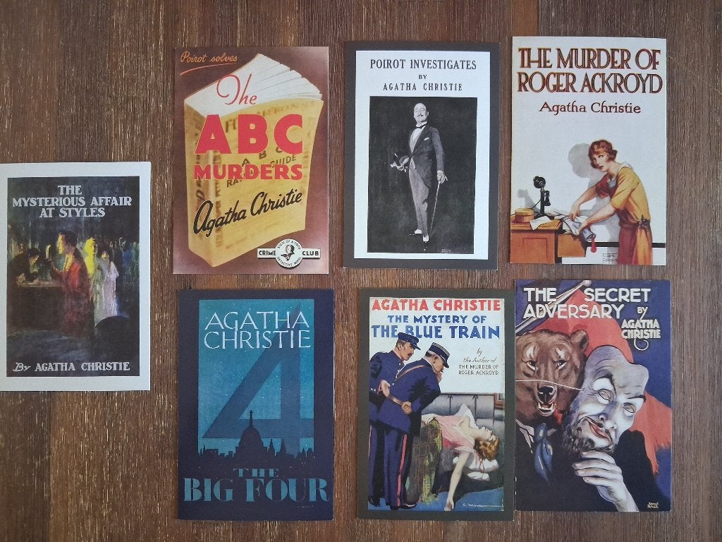 Agatha Christie Kaarten (boekcovers) 7 stuks, Boeken, Ophalen of Verzenden, Zo goed als nieuw, Agatha Christie