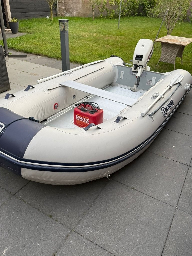 Talamex 350 Comfortline met Johnson 10pk, Watersport en Boten, Rubberboten, Ophalen, Aluminium, Gebruikt, 10 pk