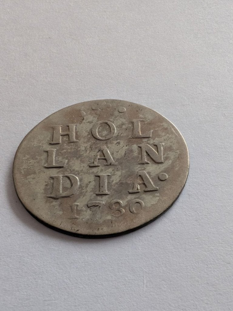 Holland. Dubbele stuiver 1780, Postzegels en Munten, Vóór koninkrijk, Zilver, Ophalen of Verzenden, 10 cent