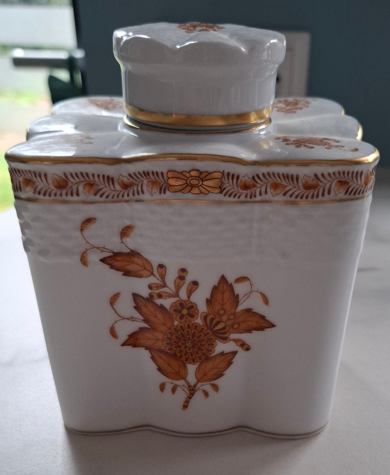 Herend Hungary fles of pot, Apponyi Marron, onbeschadigd, Ophalen of Verzenden
