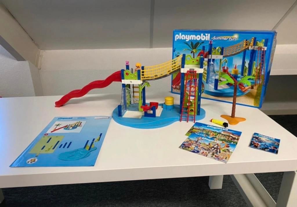 Playmobil Summer Fun Waterpark met glijbaan en schommel, Ophalen of Verzenden, Zo goed als nieuw, Complete set
