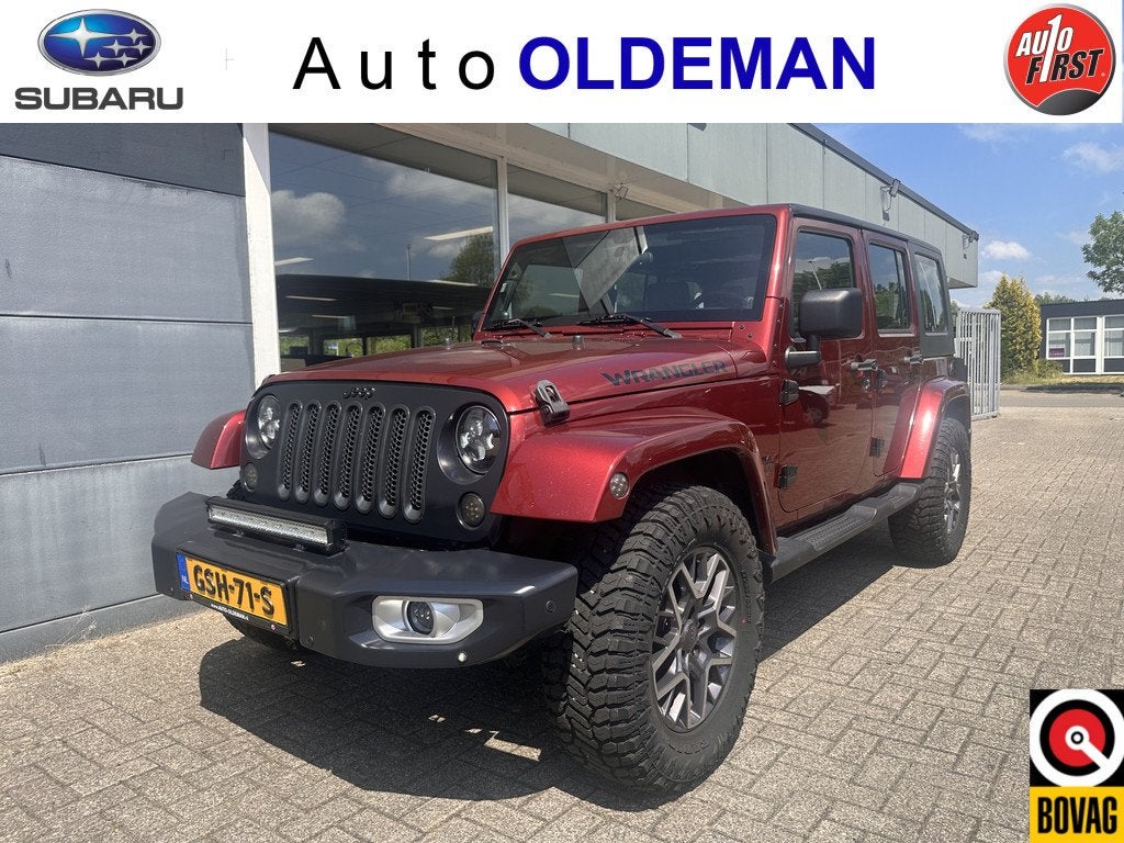 Jeep Wrangler Unlimited 3.8 Sahara AIRCO,TREKHAAK,CARPLAY,CA, Auto's, Jeep, Stof, Gebruikt, Beige, Bedrijf