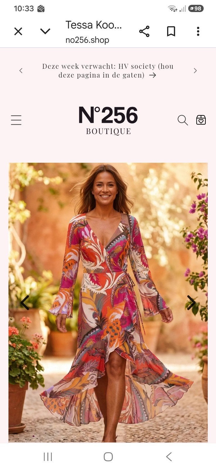 Tessa Koops jurk Ibiza style maat  L (40), Overige typen, Meerkleurig, Zo goed als nieuw, Tessa koops