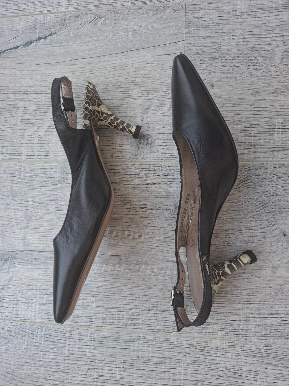 Sling back  leer maat 36.5, Ophalen of Verzenden, Nieuw, Zwart, Sneakers of Gympen