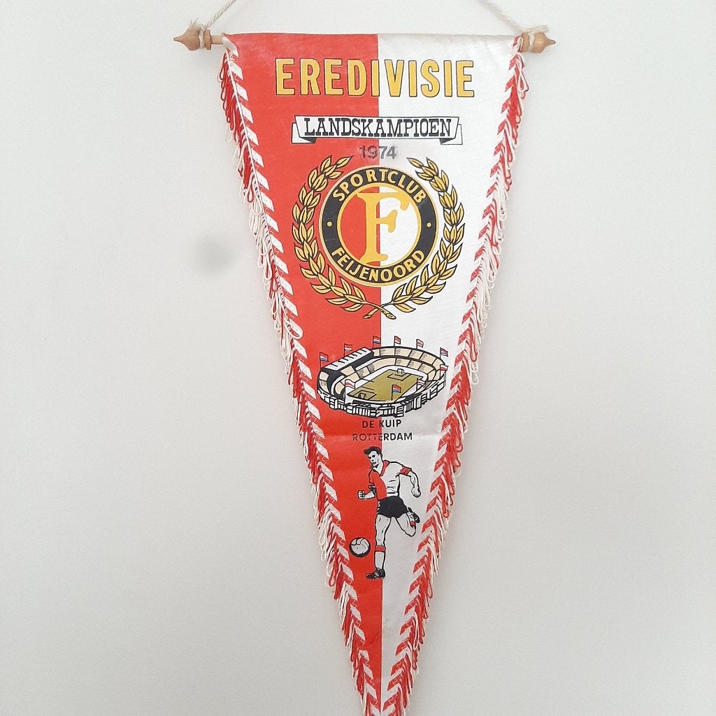 Mega vaan Sportclub Feijenoord Landskampioen 1974 Eredivisie, Verzenden, Zo goed als nieuw, Feyenoord, Vaantje of Sjaal