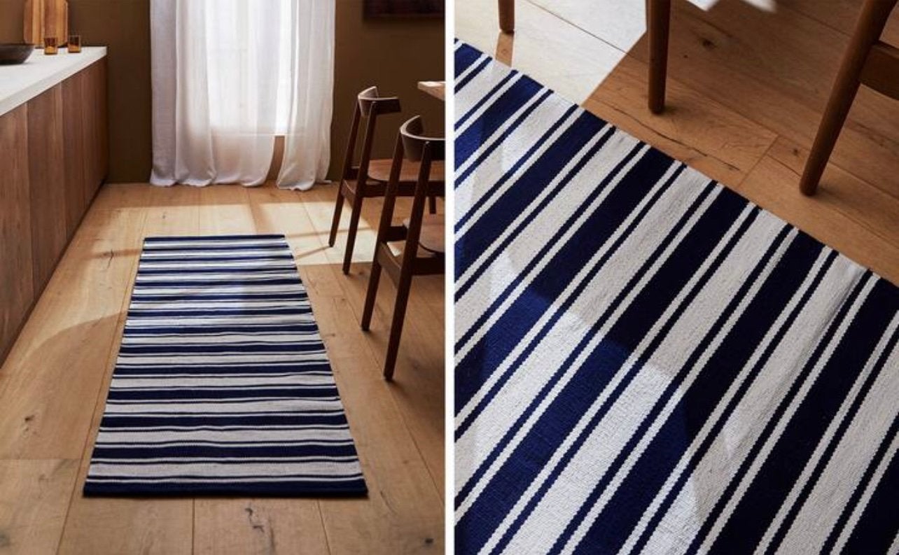 Zara Home Tapijt %katoen nieuw Zara Home tapijt, Huis en Inrichting, Stoffering | Tapijten en Kleden, Minder dan 50 cm, Blauw