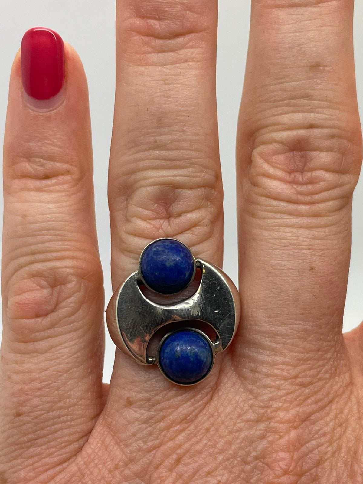 E128 Prachtige zilveren Franz Schreurle ring (deel van set), Ophalen of Verzenden, Zilver, Met edelsteen