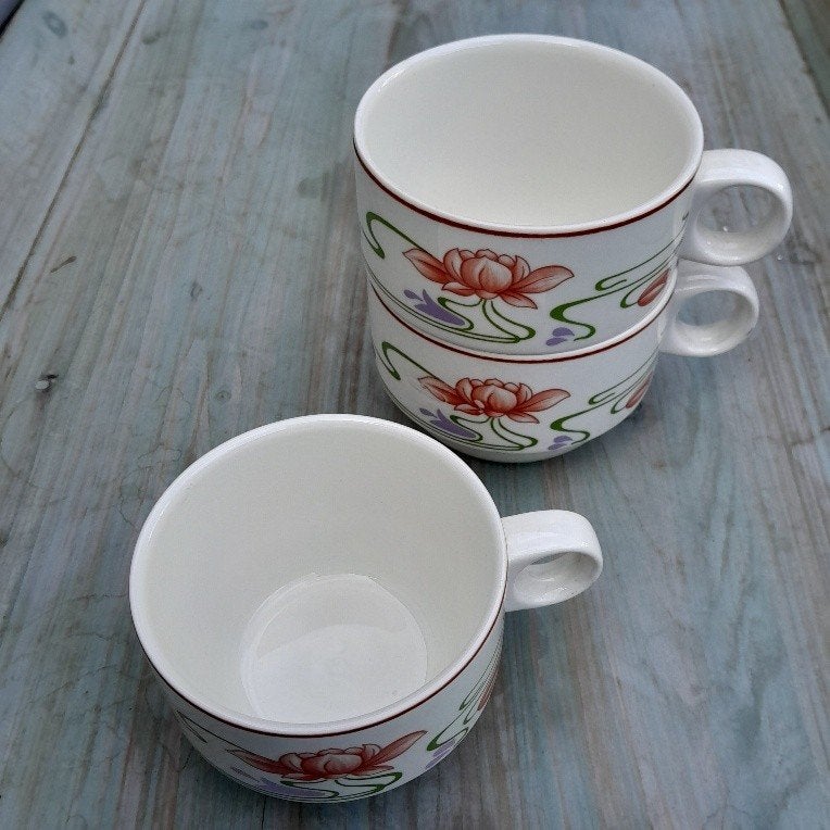 3 kopjes Villeroy & Boch ,Florida, Gebruikt, Villeroy & Boch, Ophalen of Verzenden, Overige stijlen