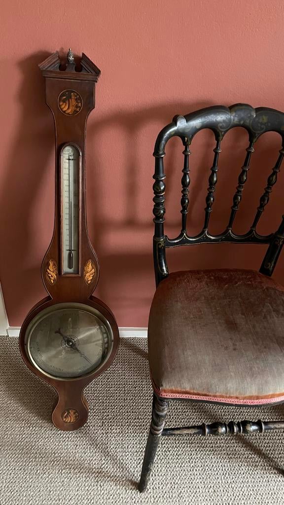 antieke Engelse mahonie barometer R.&B.Beilby, ca. 1840-1880, Ophalen of Verzenden