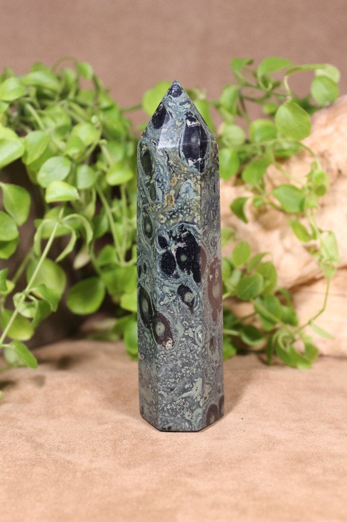 Kambaba jaspis punt uit Madagaskar – 13 cm, Ophalen of Verzenden, Mineraal