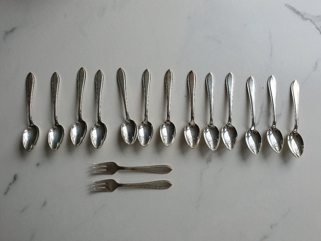 lepeltje Lepeltjes 13 stuks / 2 vorkjes, Antiek en Kunst, Antiek | Bestek, Ophalen