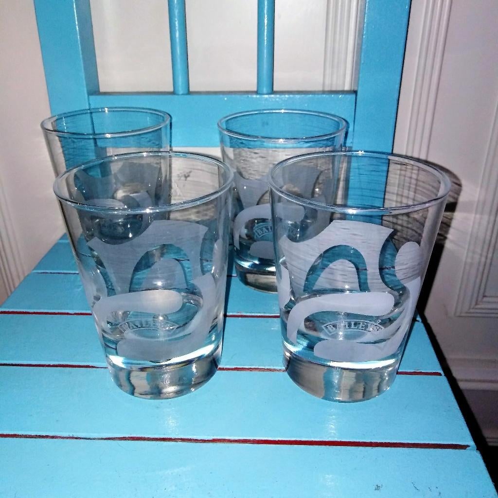 Baileys glazen helder frozen set van 4 stuks, Ophalen, Glas of Glazen, Gebruikt, Glas