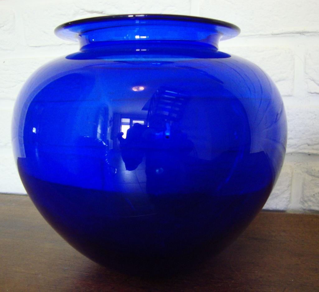 vaas, Ophalen, Blauw, Minder dan 50 cm, Glas