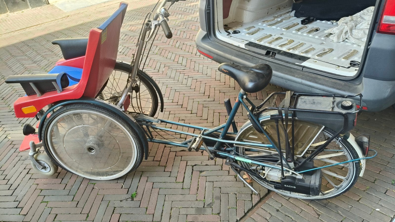 Motorfiets/fiets met Sachs benzinemotor te koop., Fietsen en Brommers, Ophalen, Gebruikt