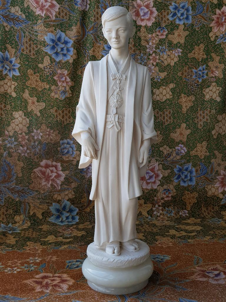 Mooi zwaar oud beeld uit Italië van Japanse student 45 cm., Antiek en Kunst, Antiek | Woonaccessoires, Ophalen of Verzenden