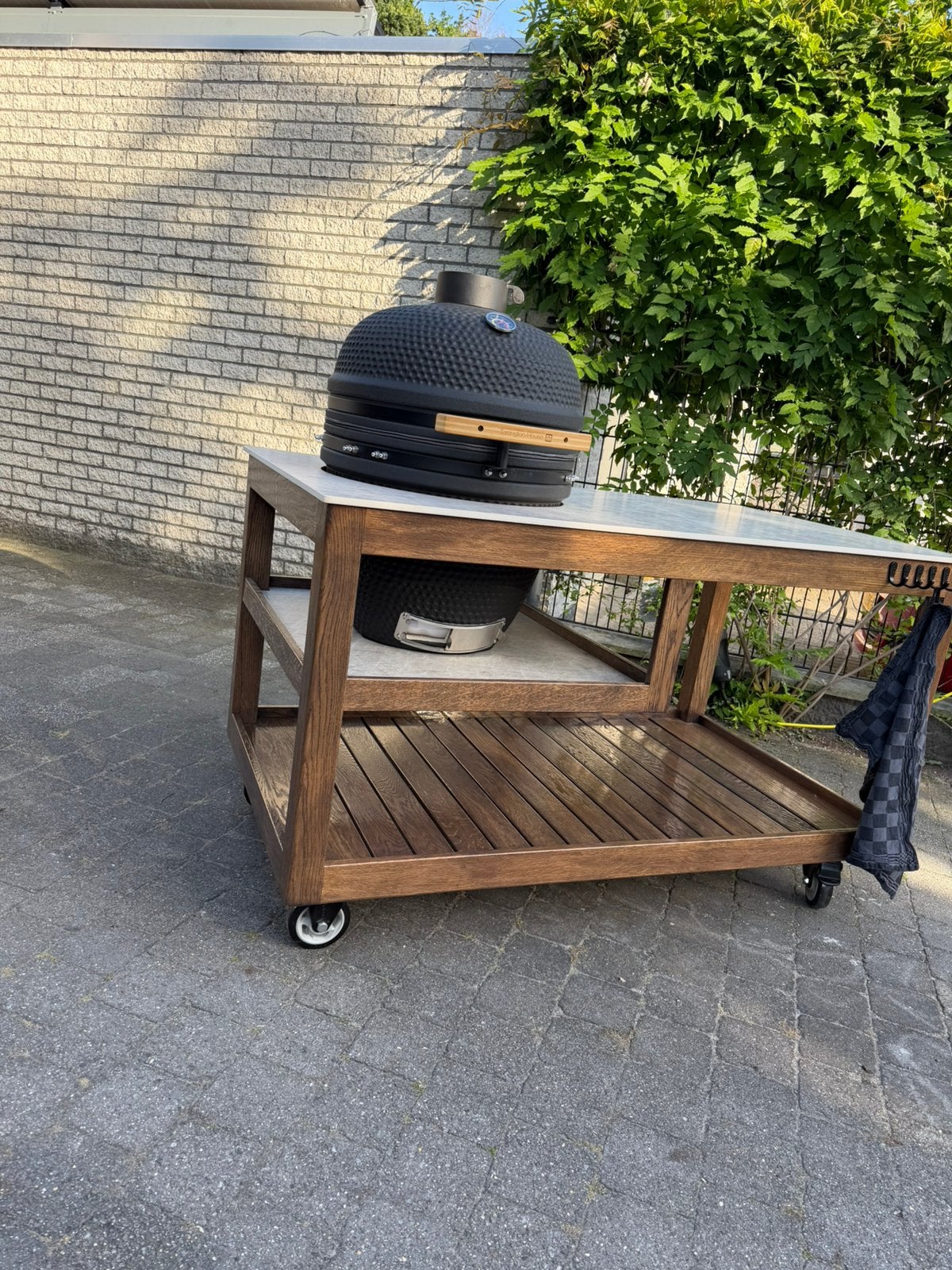 Nieuw!! Massief eiken wagen incl kamado, Ophalen, Nieuw, Houtskool