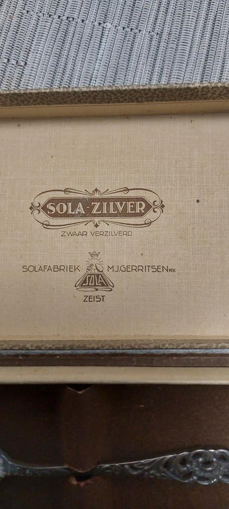 Set van 2 verzilverde suikerlepels, Sola Zilver, Antiek en Kunst, Antiek | Bestek, Ophalen of Verzenden