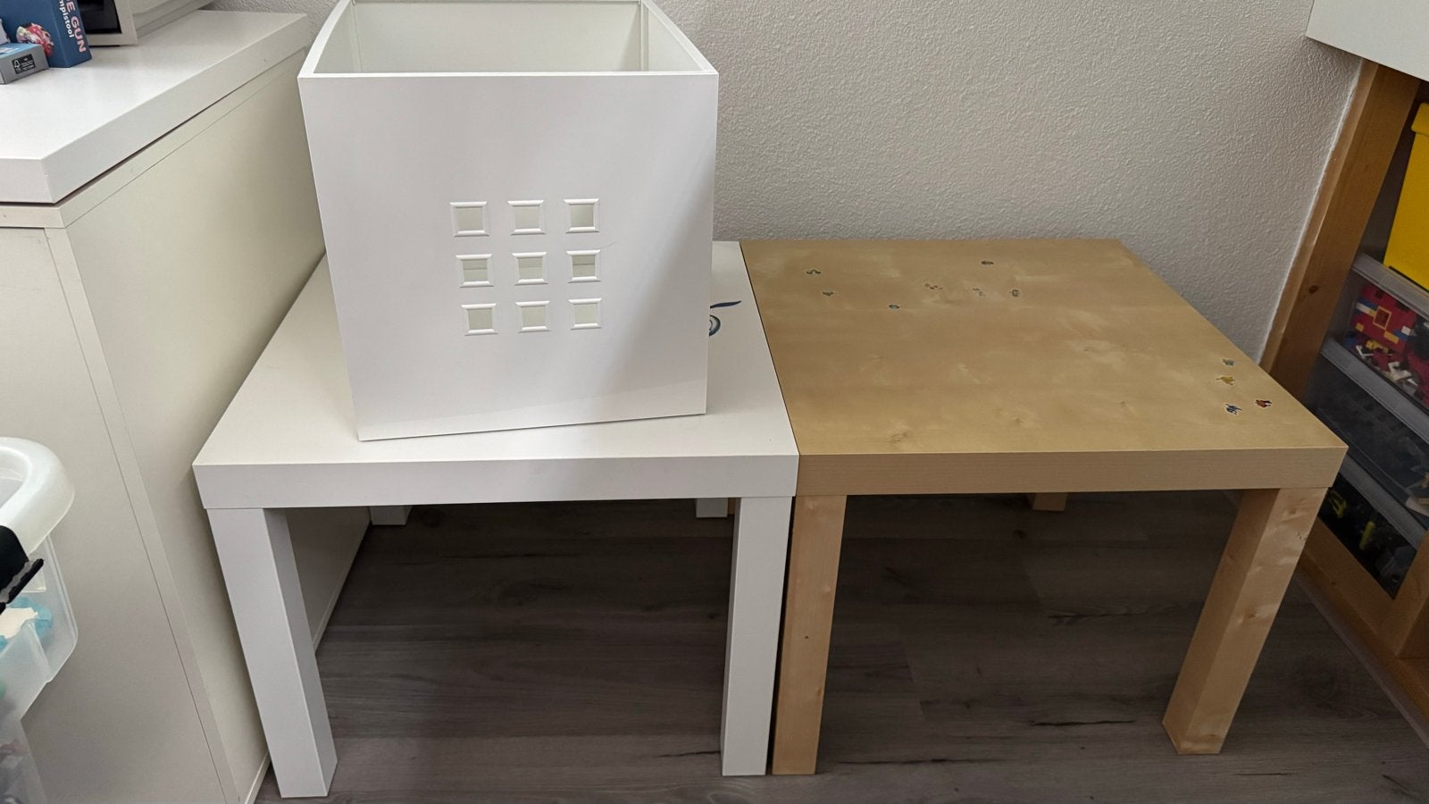 GRATIS 2 IKEA bijzettafeltjes, Ophalen, Gebruikt, Vierkant, Minder dan 55 cm