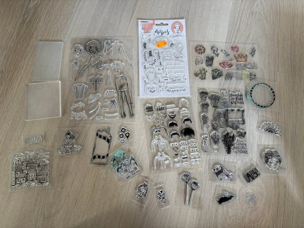 Grote collectie stempels en inktkussens, Hobby en Vrije tijd, Ophalen of Verzenden, Zo goed als nieuw, Clearstamp