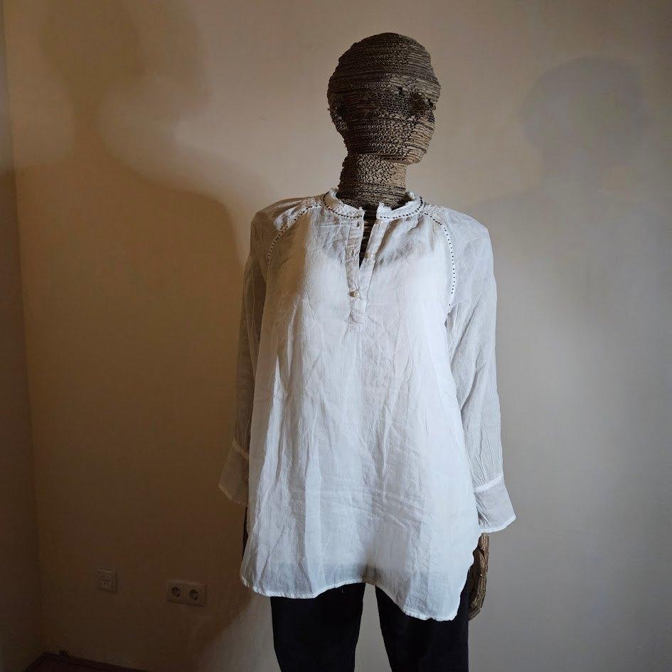 ZGAN witte transparante blouse DiDi mt 36, Wit, Didi, Ophalen of Verzenden, Zo goed als nieuw
