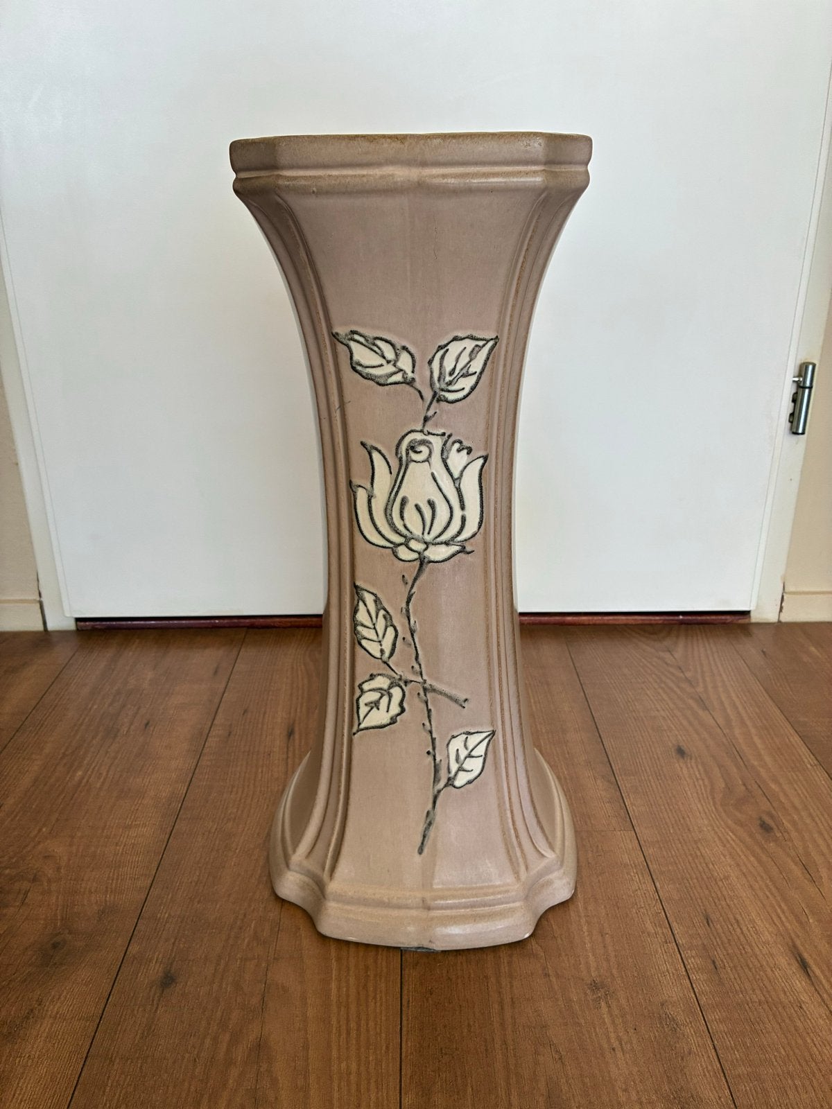 Decoratieve plantenstandaard/zuil met roosmotief, Ophalen, Overige materialen, Gebruikt, Overige kleuren