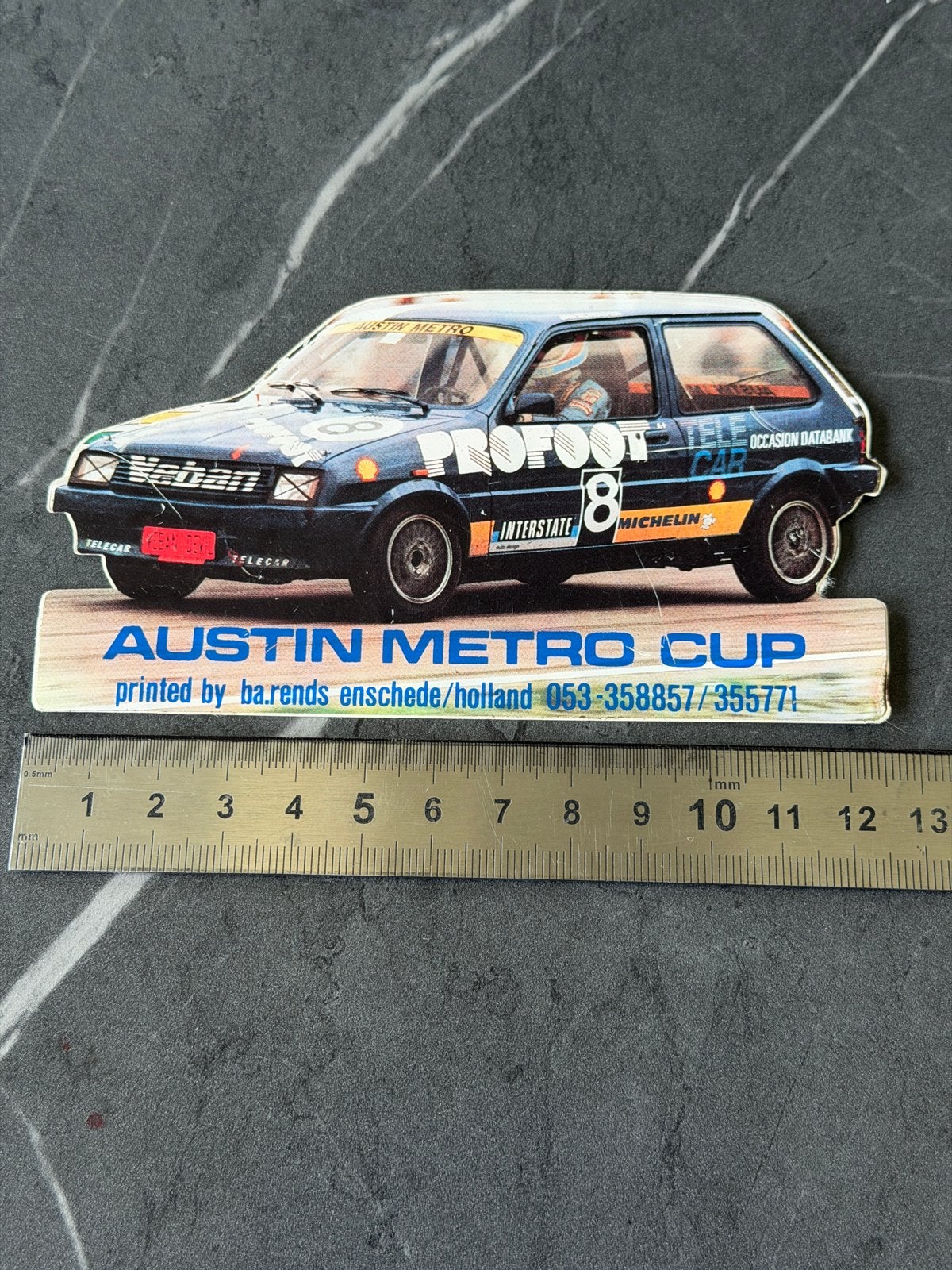 Vintage Austin Metro Cup Rally Auto Sticker, Ophalen, Gebruikt, Auto of Motor