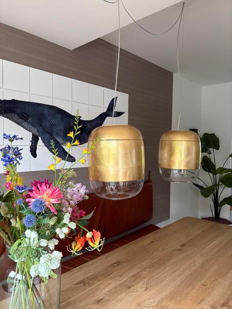 2 Prandina Gong S3 lampen, Huis en Inrichting, Lampen | Hanglampen, Ophalen of Verzenden, Zo goed als nieuw, Minder dan 50 cm