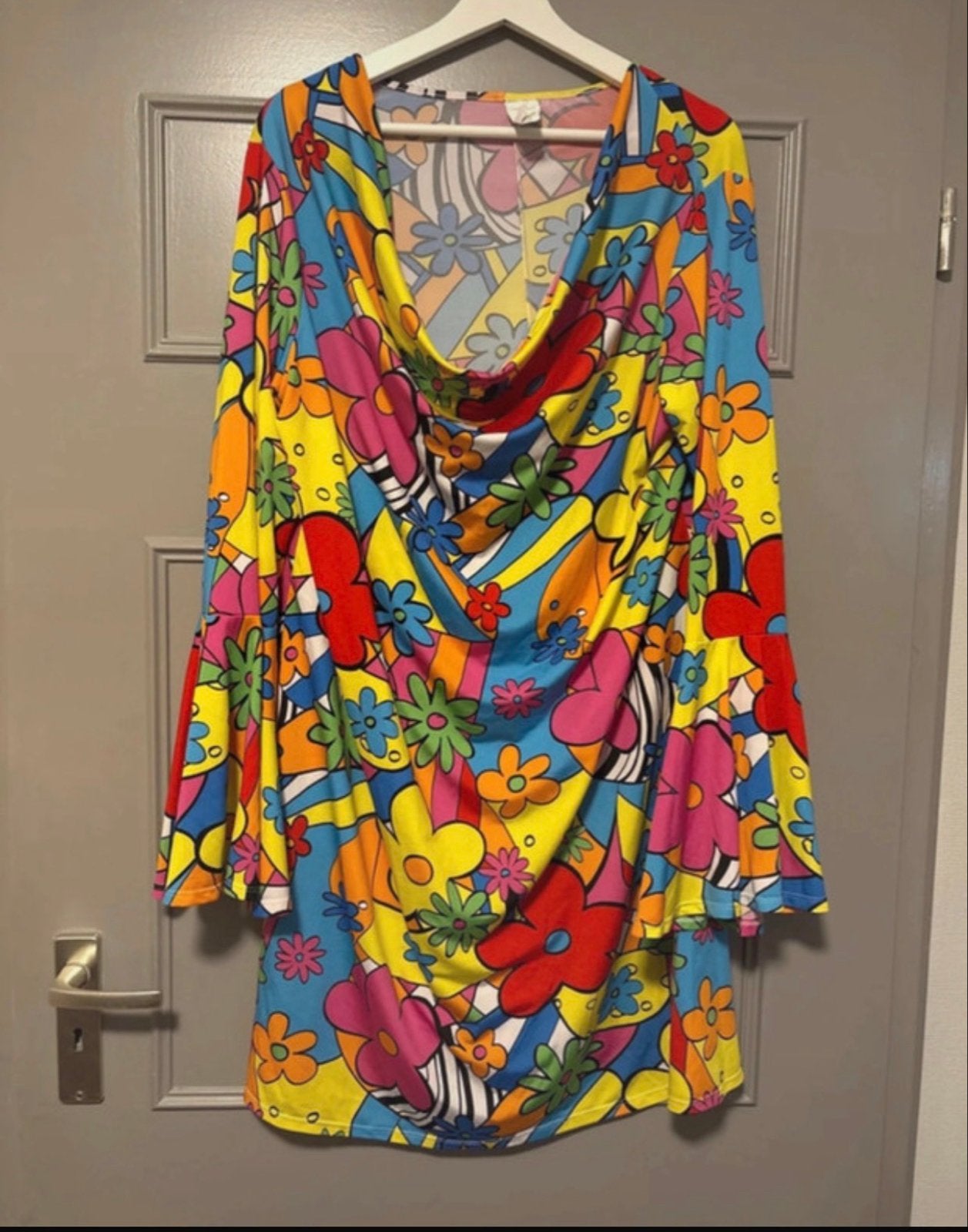 Hippie Jurk Jaren 70 Bloemenprint XXL, Maat 46/48 (XL) of groter, Ophalen of Verzenden, Kleding, Overige thema's