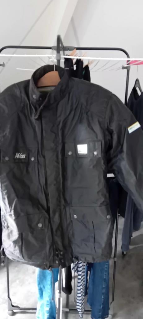 Motoline Zwarte Motorjas Maat L met Schouderbescherming, Motoren, Kleding | Motorkleding, Ophalen, Jas | textiel, Heren, Motoline