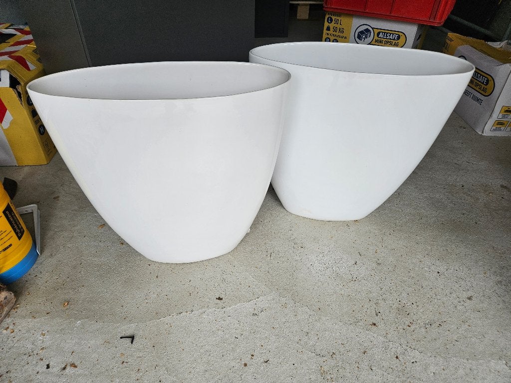 VAZEN ovaal wit, Huis en Inrichting, Woonaccessoires | Vazen, Ophalen, Wit, Zo goed als nieuw, 50 cm