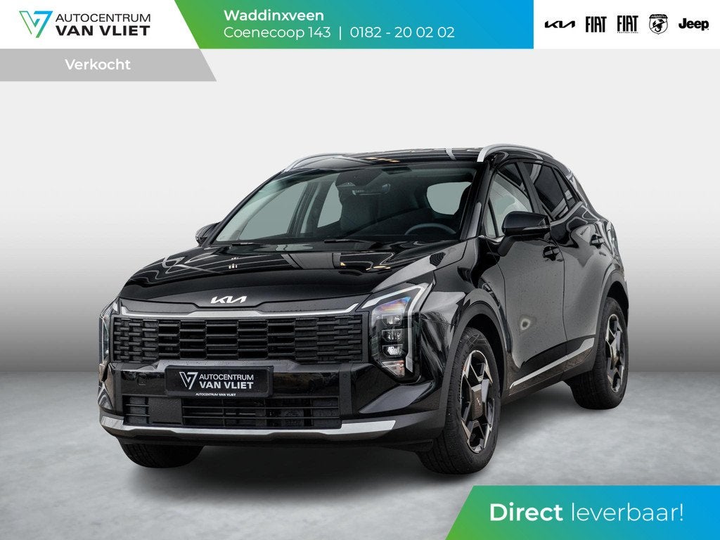 Kia Sportage 1.6 T-GDi Hybrid DynamicLine, Auto's, Kia, 4 cilinders, Leder en Stof, Zwart, Origineel Nederlands