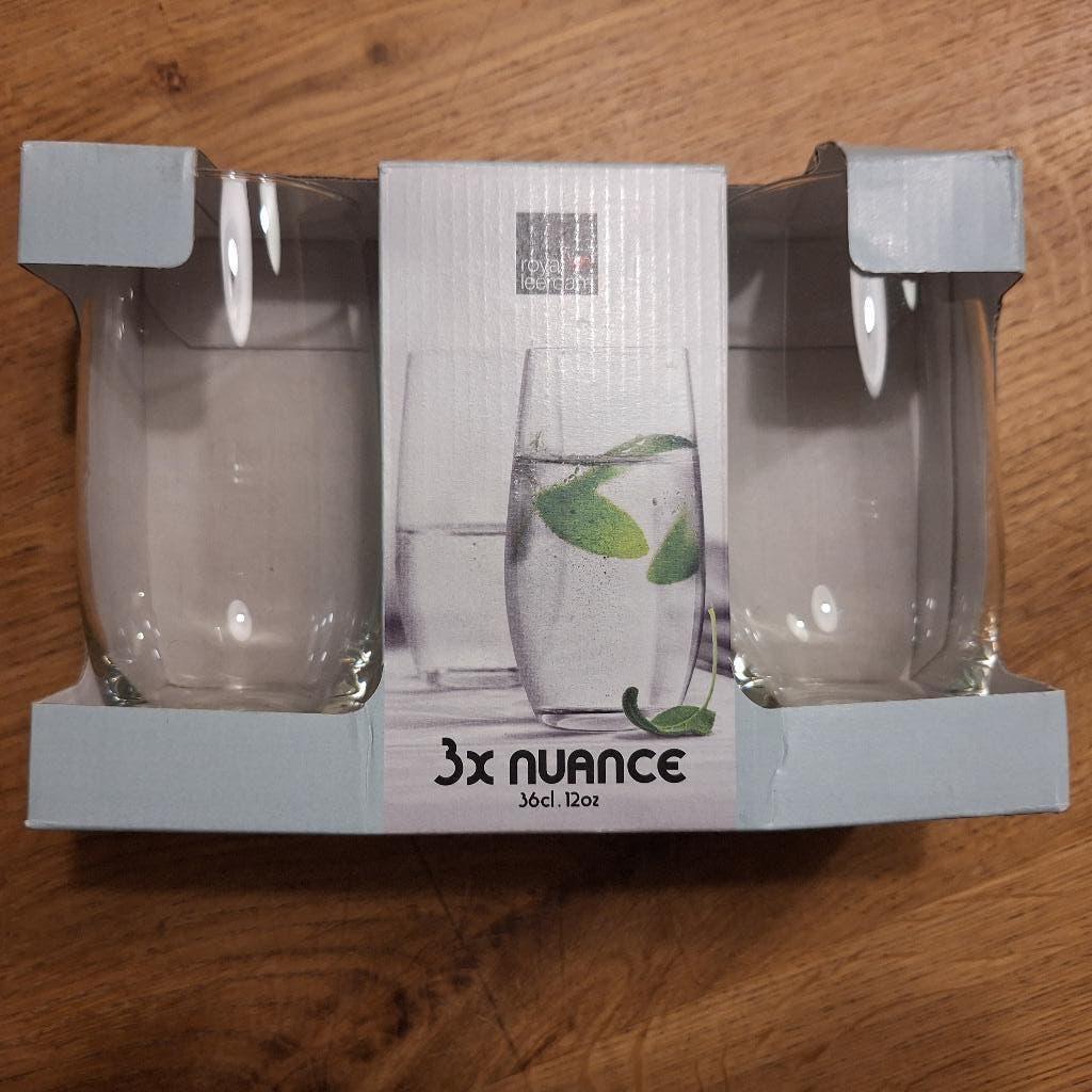 Royal Leerdam, 3x glas Nuance, 36cl, nieuw!, Ophalen of Verzenden, Nieuw, Overige materialen, Glas of Glazen