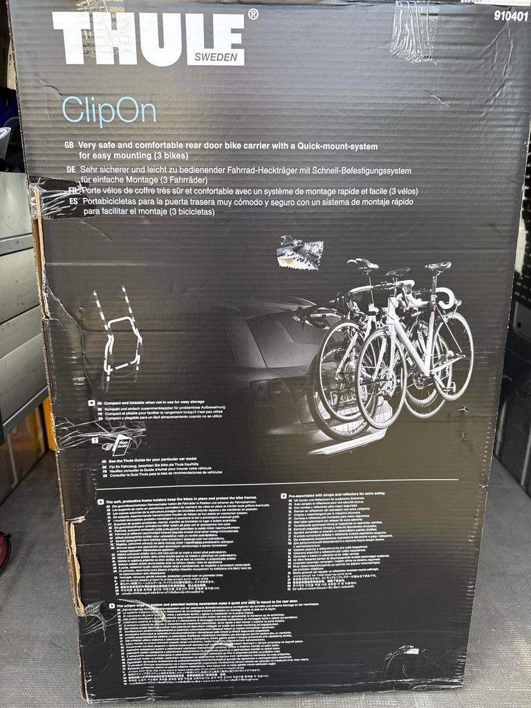 Thule ClipOn 9104 Fietsendrager - Achterklep NIEUW (op=op), Auto diversen, Fietsendragers, Ophalen, 2 fietsen, Nieuw, Achterklepdrager