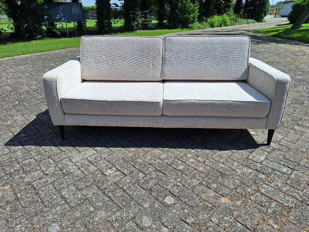 Moderne Witte stoffen bank / wit bankstel zeer goede staat, Driepersoons, 75 tot 100 cm, Ophalen of Verzenden, Zo goed als nieuw