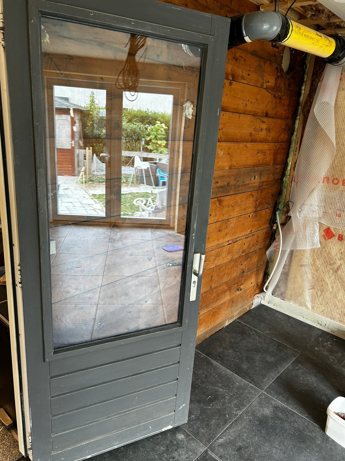Hardhouten buitendeur, Doe-het-zelf en Verbouw, Deuren en Horren, Ophalen, Gebruikt, 80 tot 100 cm, Buitendeur