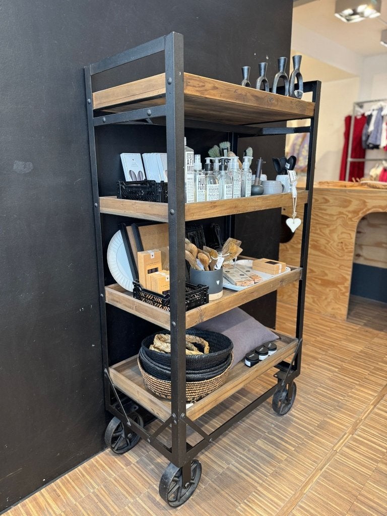trolley voor in keuken of woonkamer, Ophalen, Zwart, Zo goed als nieuw, Eén