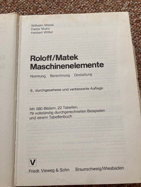 Machinenelemente van Roloff/Matek, Ophalen of Verzenden, Gelezen, Werktuigbouwkunde