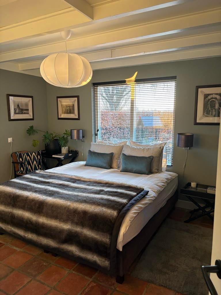 Comfortabel bed met boxspring- 180cm Breed, Ophalen, Gebruikt, Tweepersoons, 180 cm