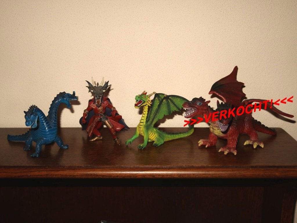 diverse draken, oa. Bullyland en Papo, vintage draak figuren, Verzenden, Gebruikt, Jongen of Meisje