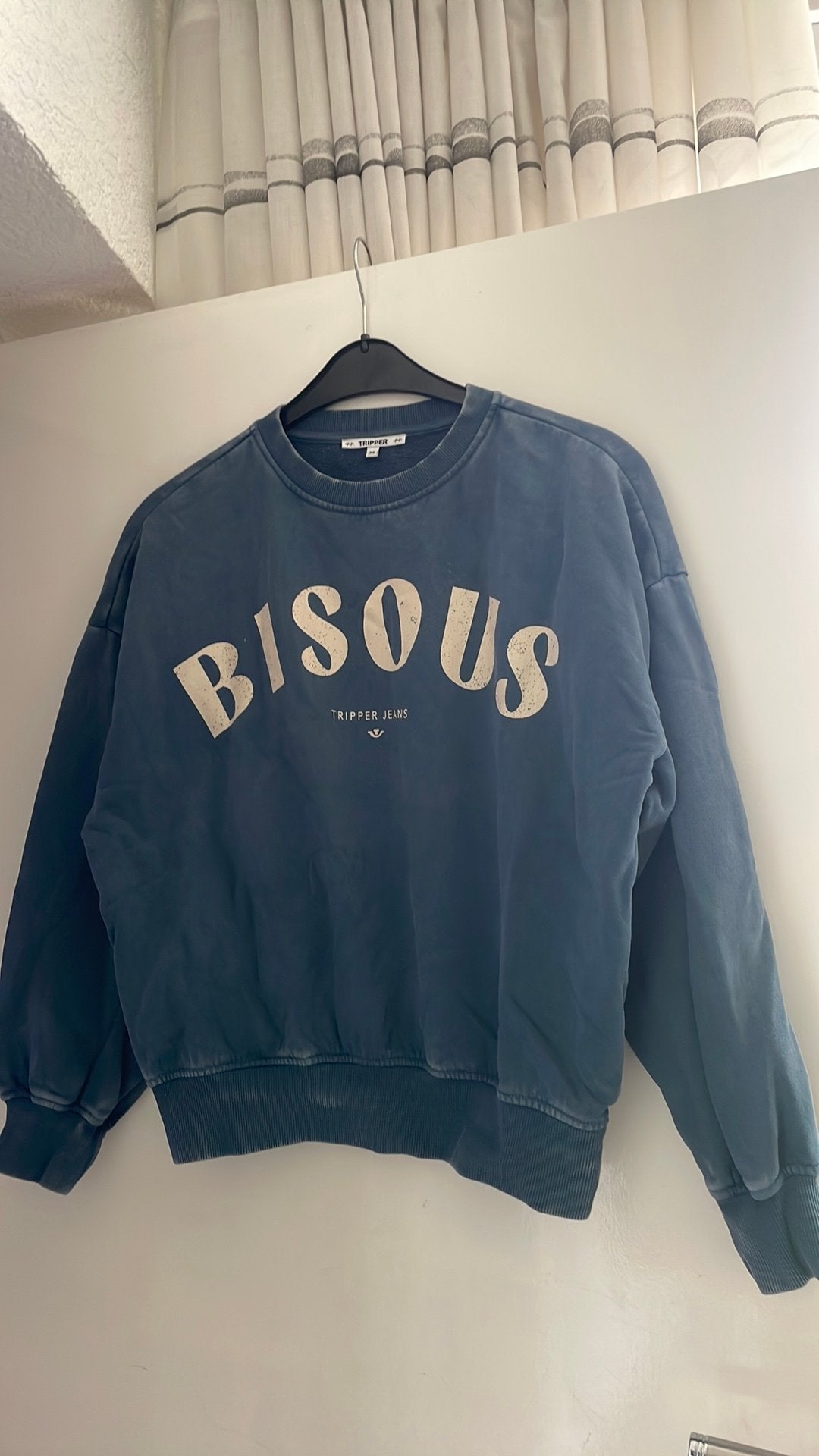 Tripper Jeans 'Bisous' sweater - Maat XS, Ophalen of Verzenden, Zo goed als nieuw, Maat 34 (XS) of kleiner, Blauw