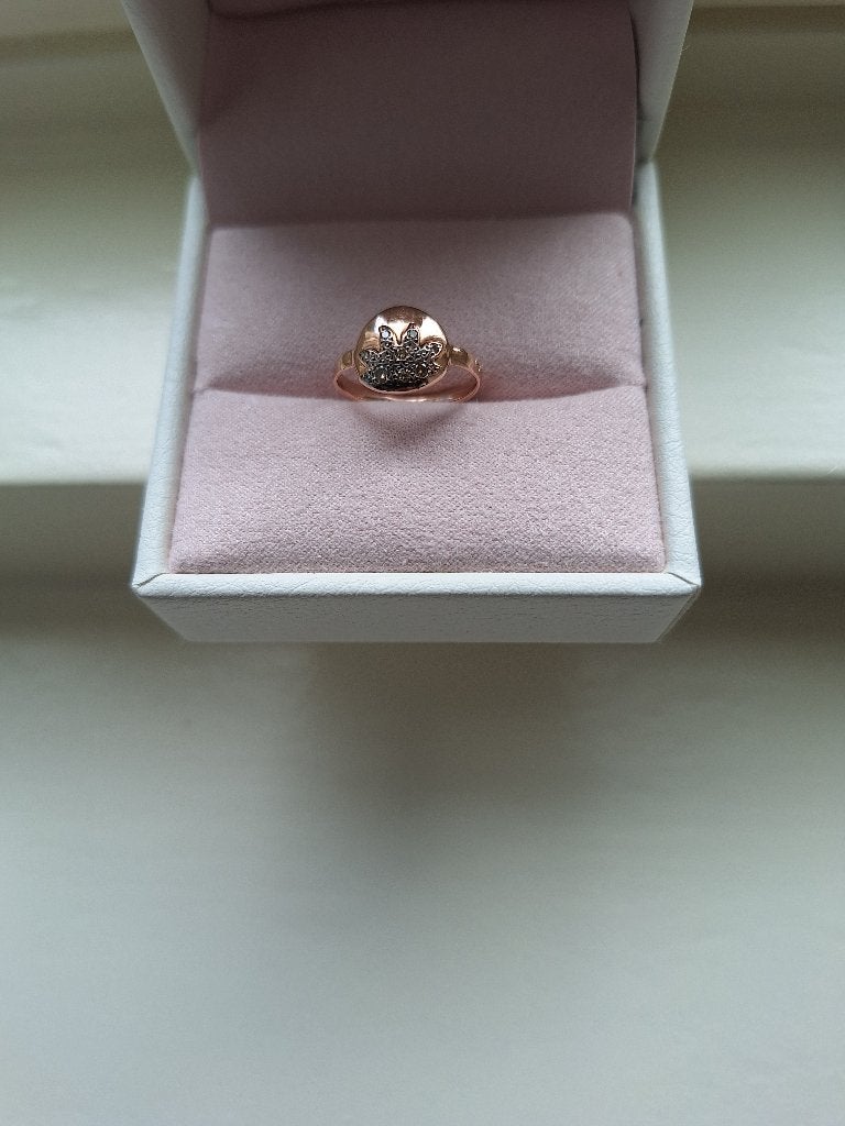 Roségouden Ring met Diamantjes, Verzenden, Met edelsteen, Dame, Goud