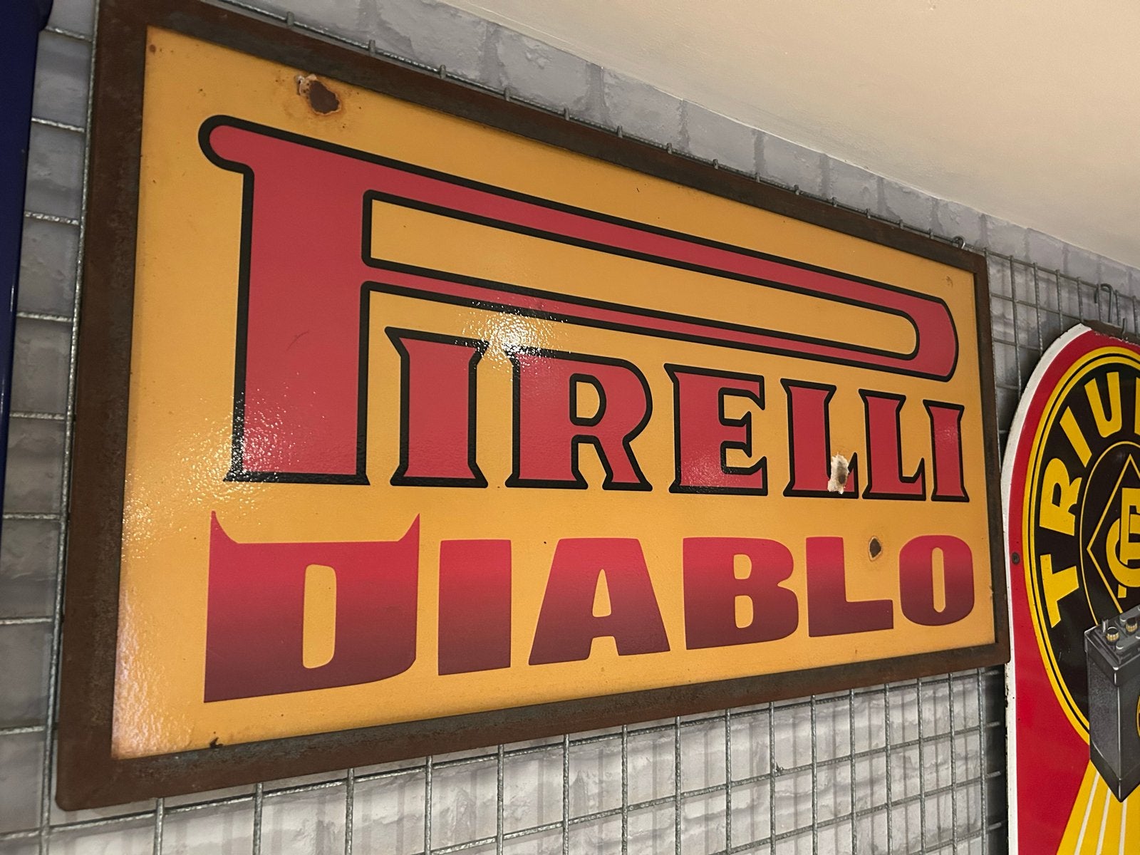 Pirelli Diablo Reclamebord, Ophalen of Verzenden, Gebruikt, Reclamebord